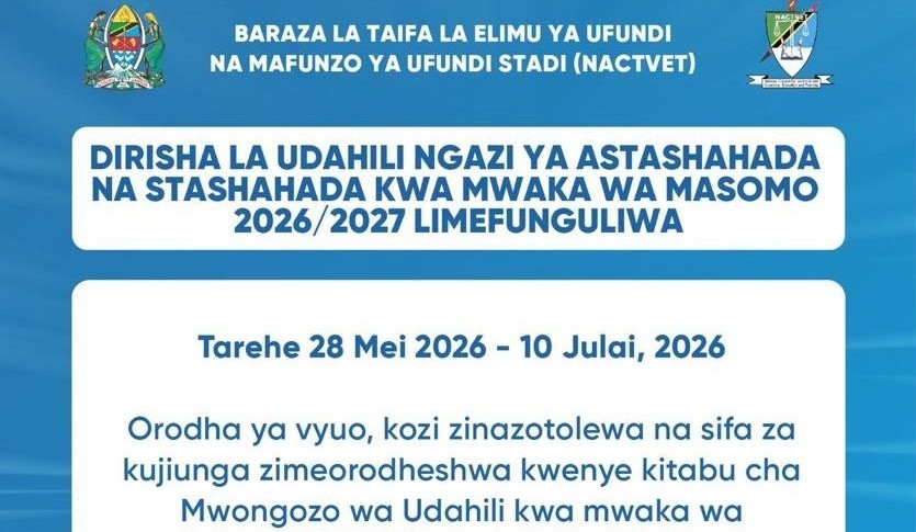 Taarifa Kufunguliwa kwa Dirisha